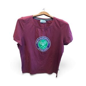 Wimbledon NWT Women’s XXL Burgundy Tee with Purple Accents Tennis Championship